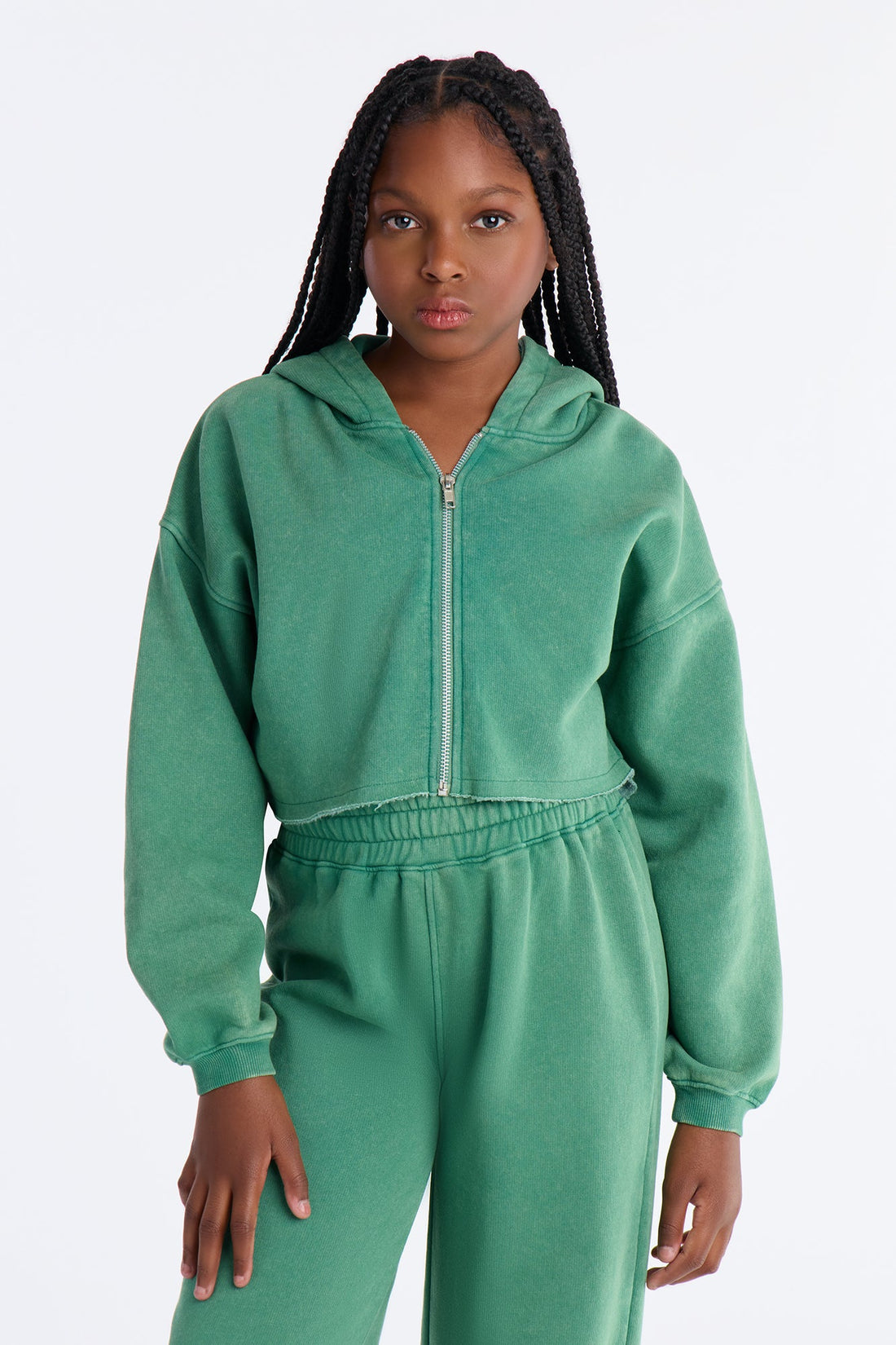Mini On The Go Fleece Pant Set II - Green
