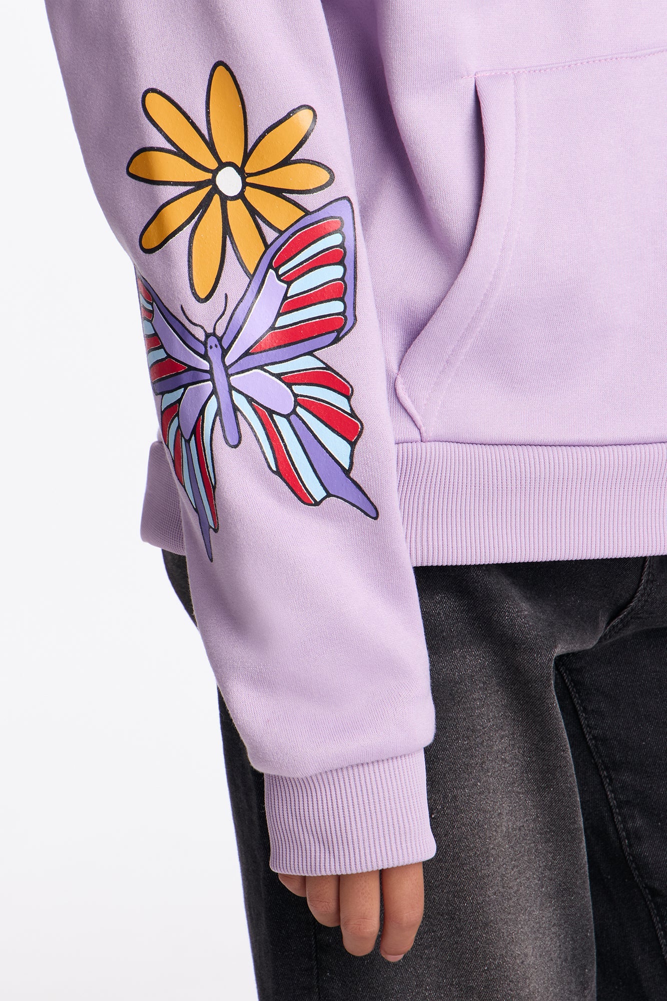 Mini Just Chill Front/Back Fleece Hoodie - Lavender