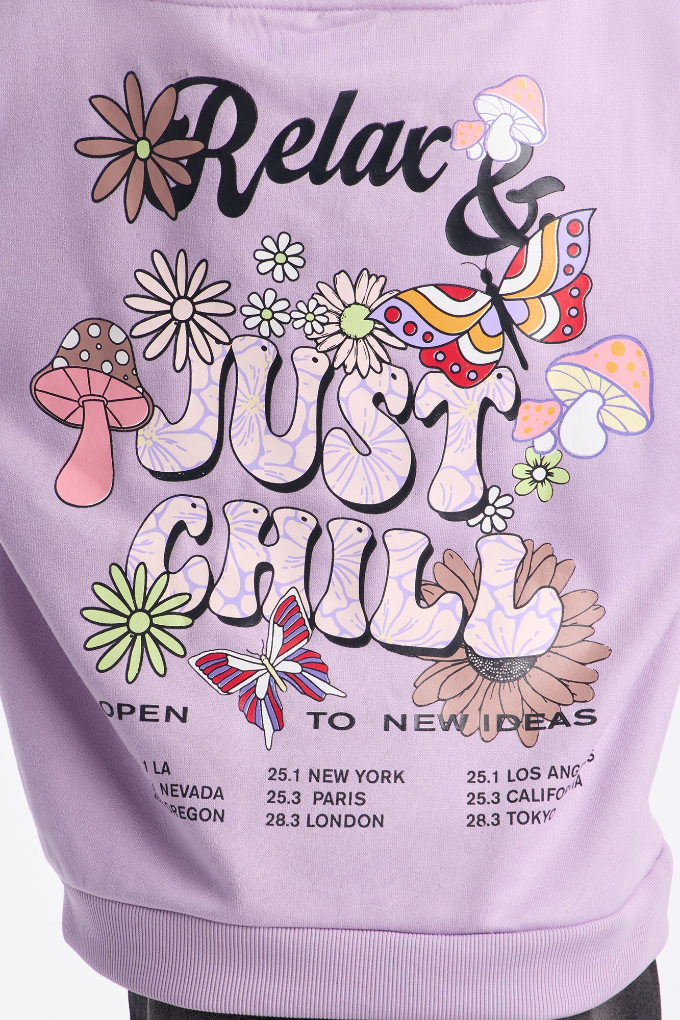 Mini Just Chill Front/Back Fleece Hoodie - Lavender
