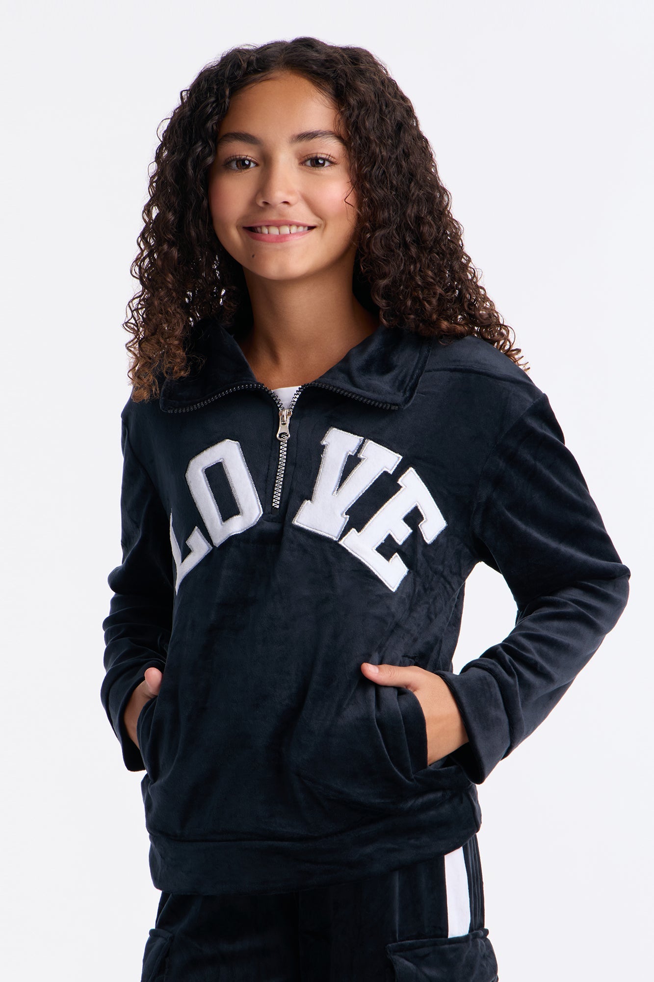 Mini Leading With Love Jogger Pant Set - Black