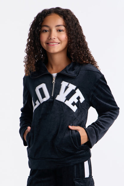 Mini Leading With Love Jogger Pant Set - Black