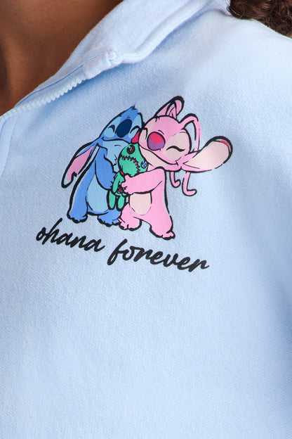 Mini Angel and Stitch Front/Back Flare Legging Set - Light Blue