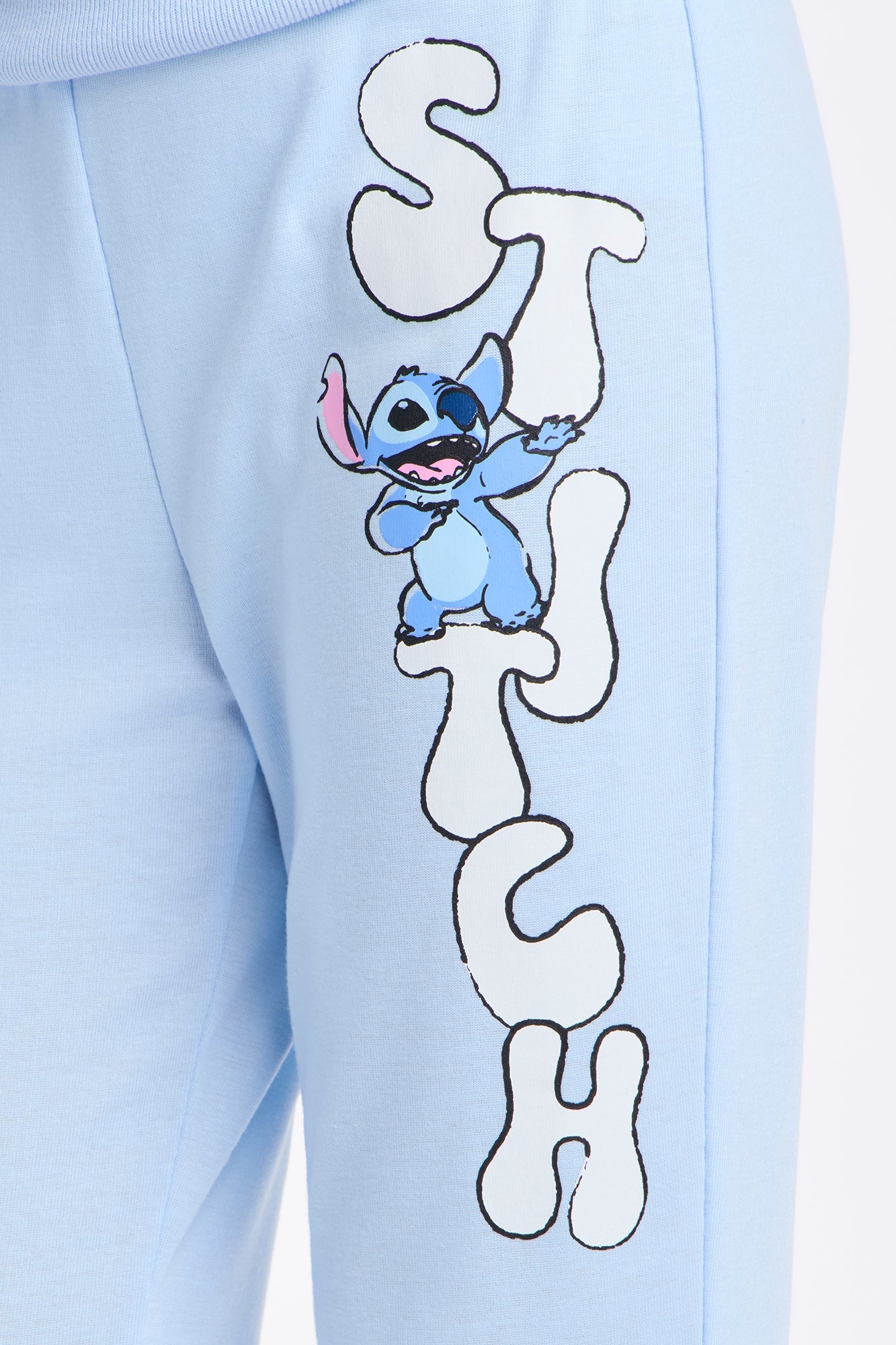 Mini Angel and Stitch Front/Back Flare Legging Set - Light Blue