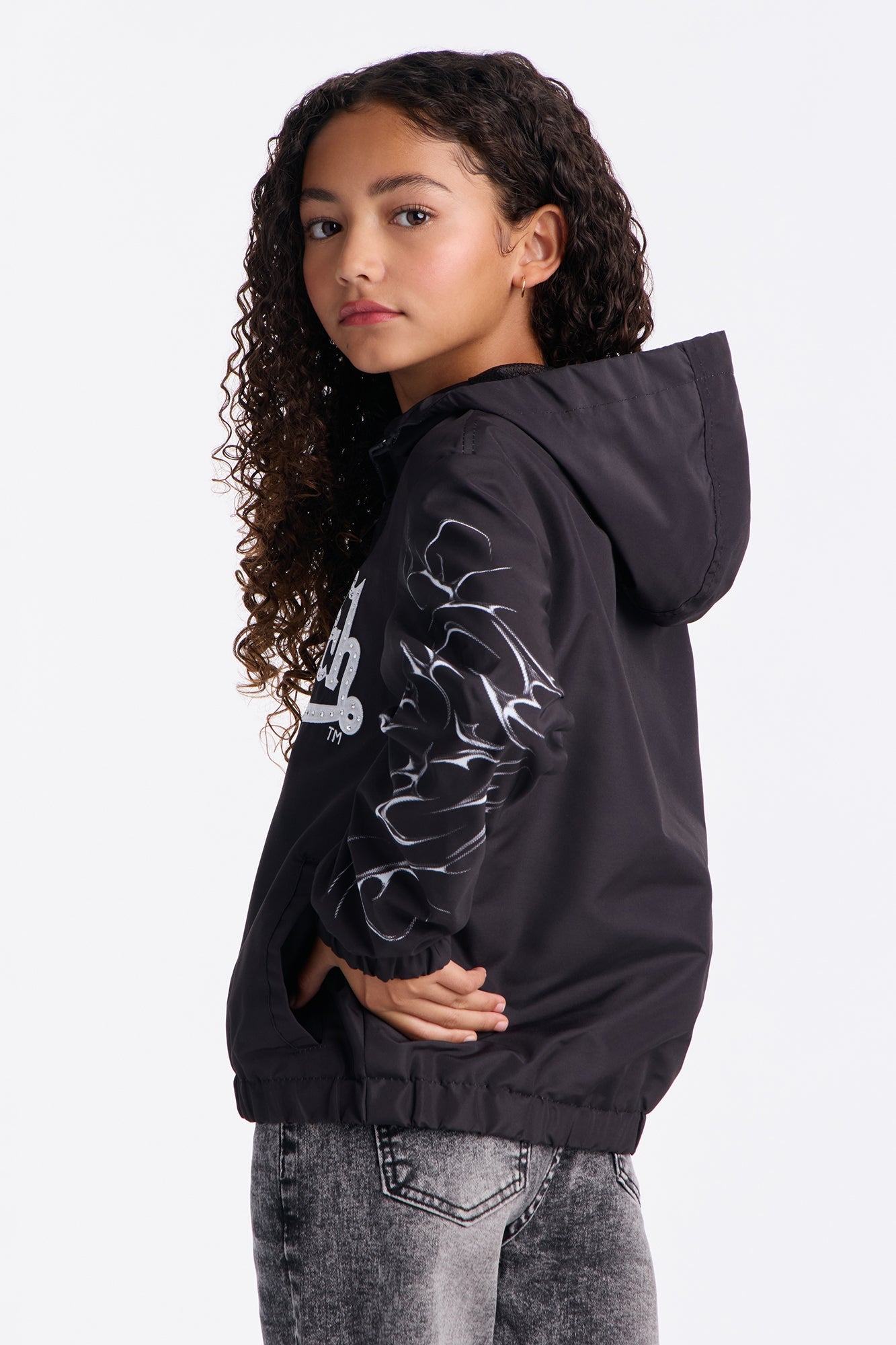 Mini Von Dutch Crystal Heart Jacket - Black