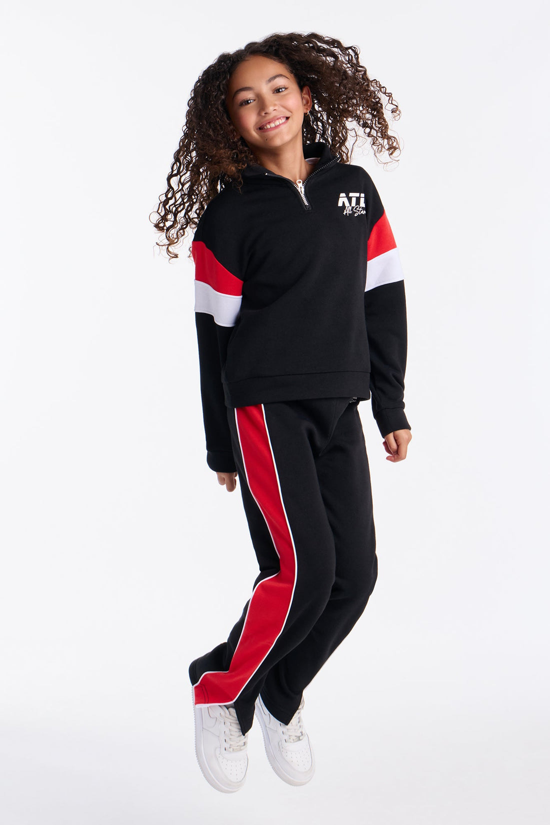 Mini ATL Life Fleece Pant Set - Black/Red