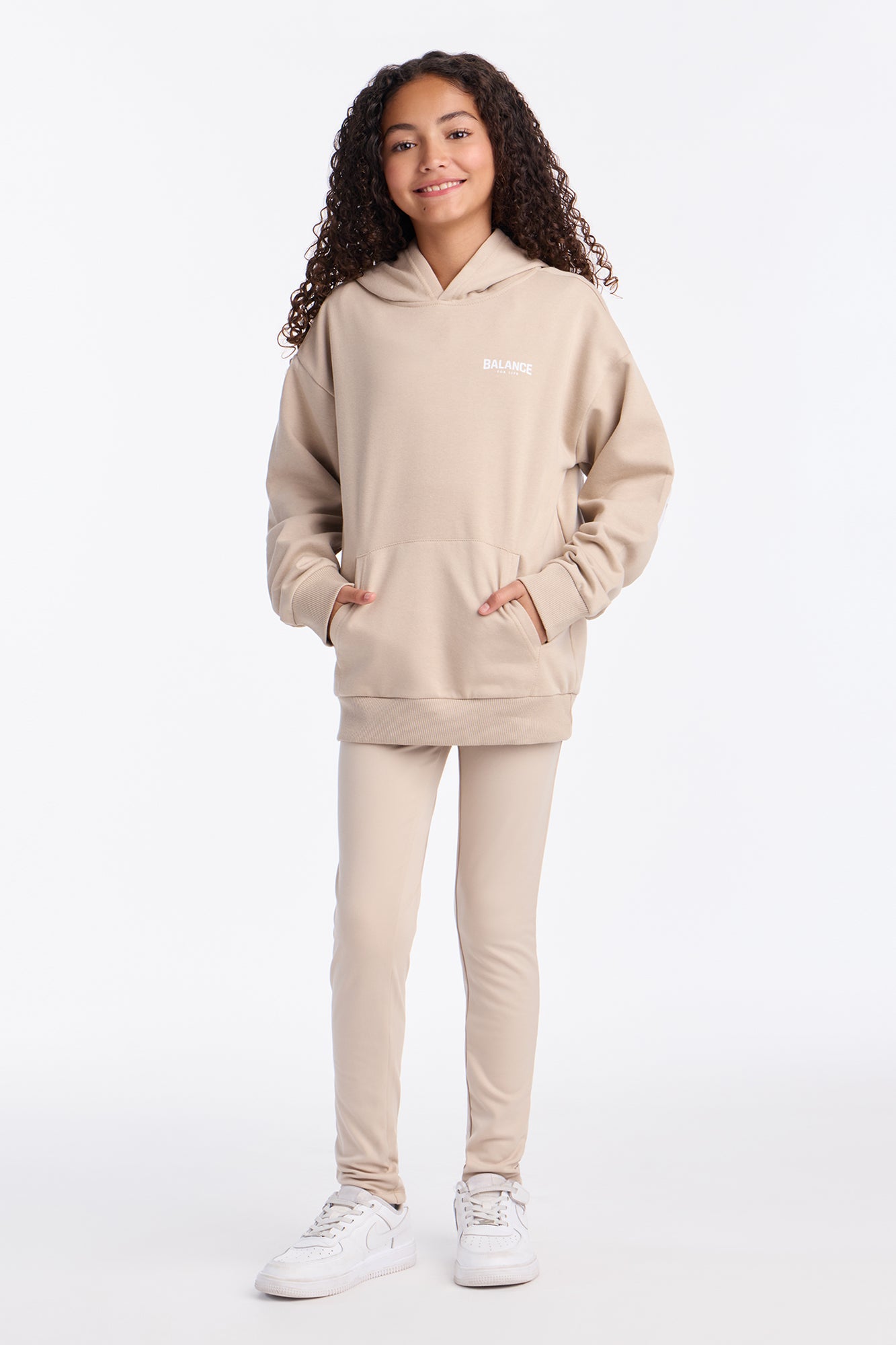 Mini Positive Spirit Fleece Pant Set - Stone
