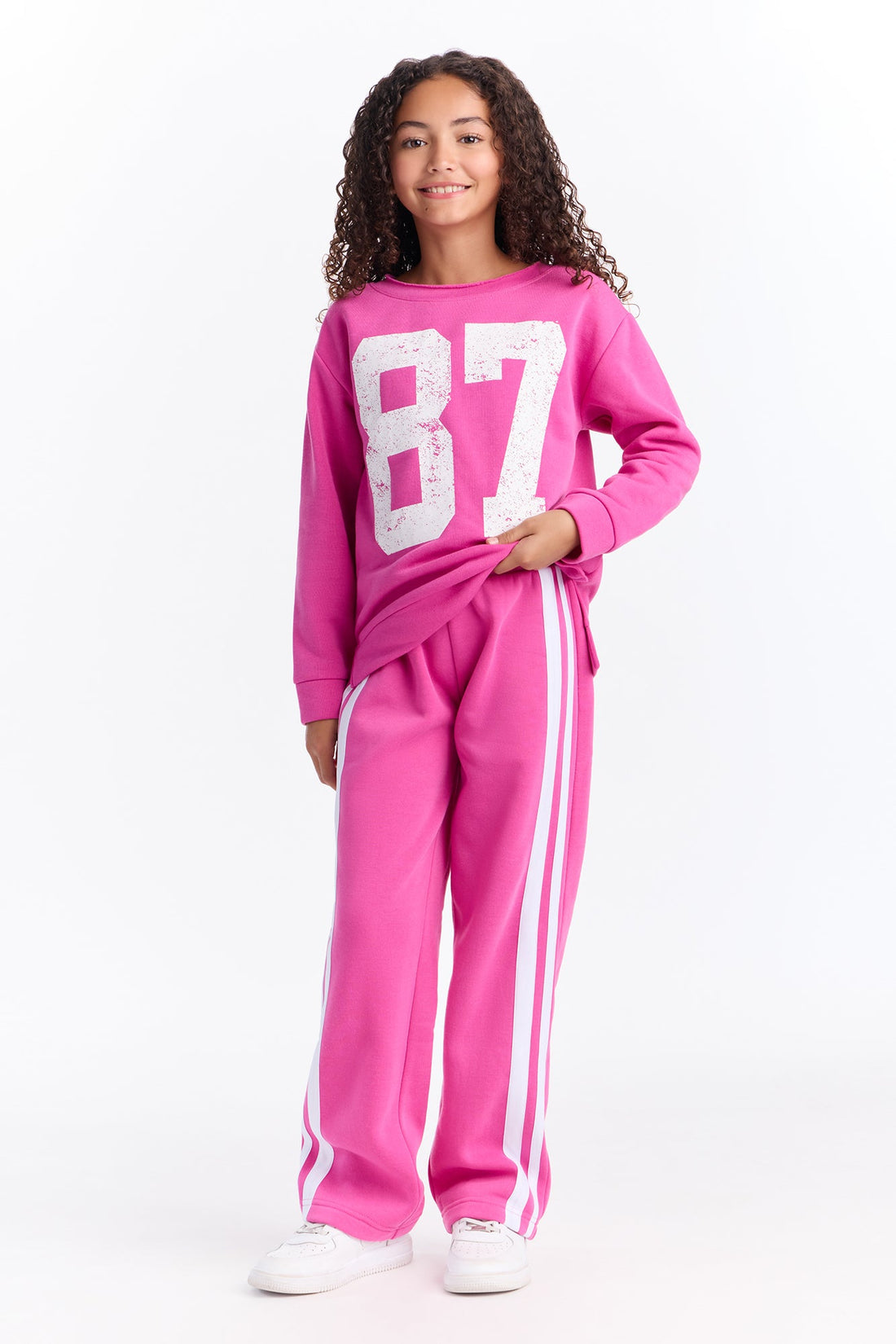 Mini Eighty Seven Fleece Pant Set - Pink