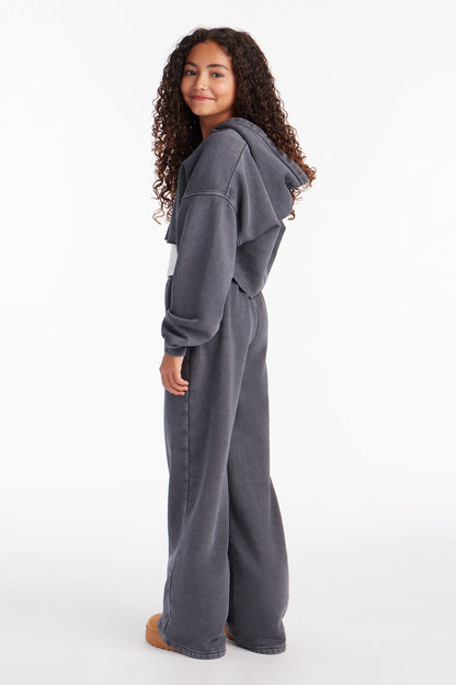 Mini On The Go Fleece Pant Set II - Charcoal