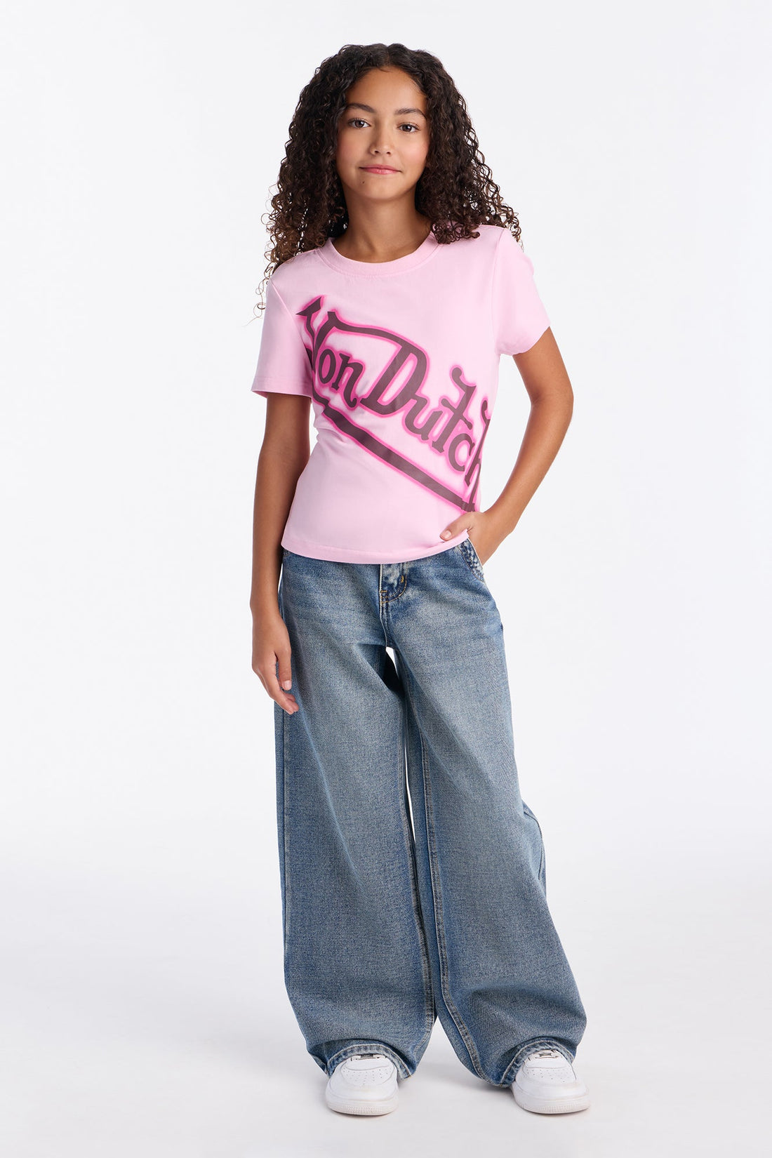 Mini Von Dutch Wrapped Logo Short Sleeve Tee - Pink