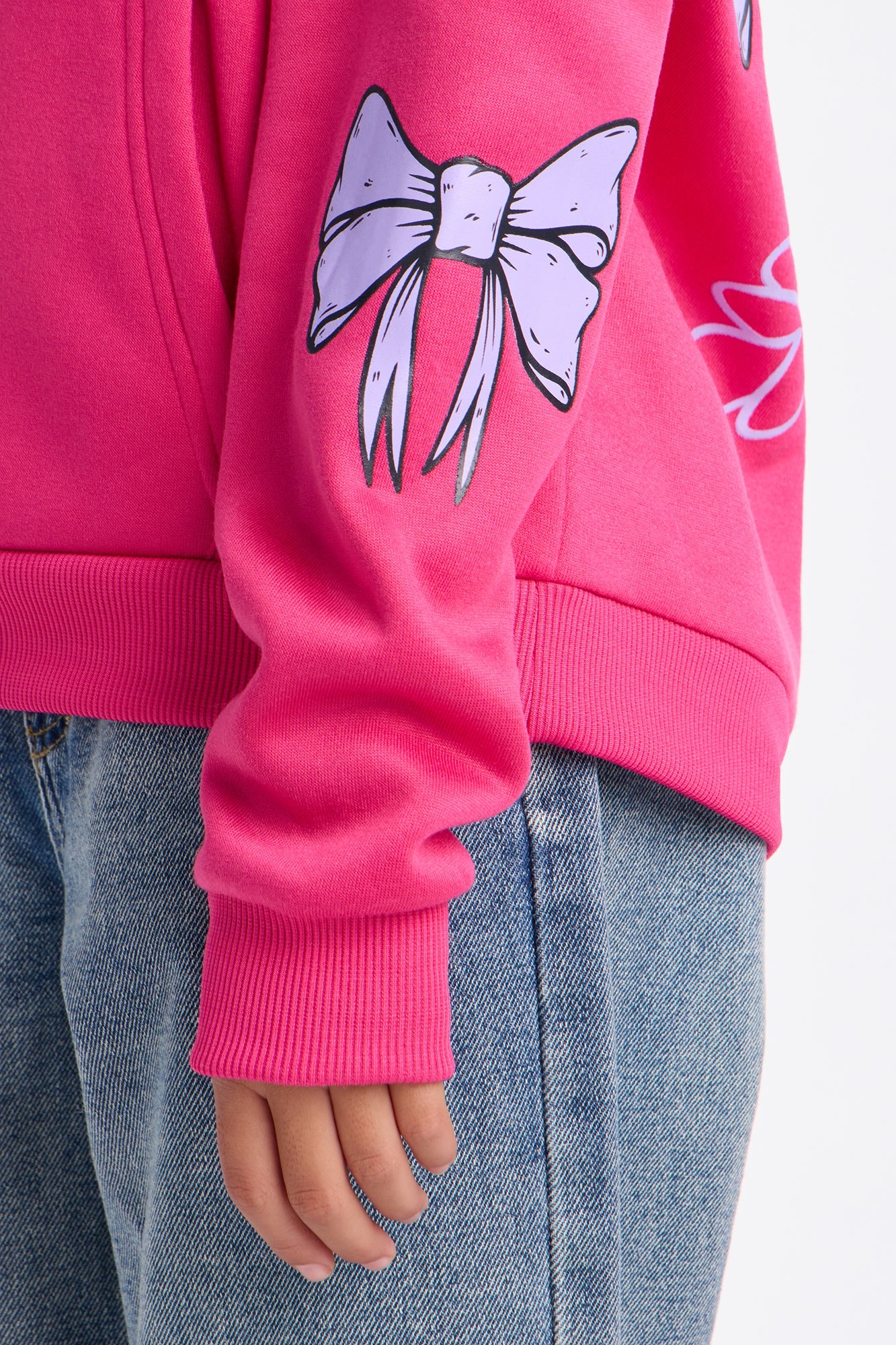 Mini Change The Rules Front/Back Fleece Hoodie - Hot Pink