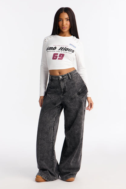 Widely Known Cargo Jeans - Grey
