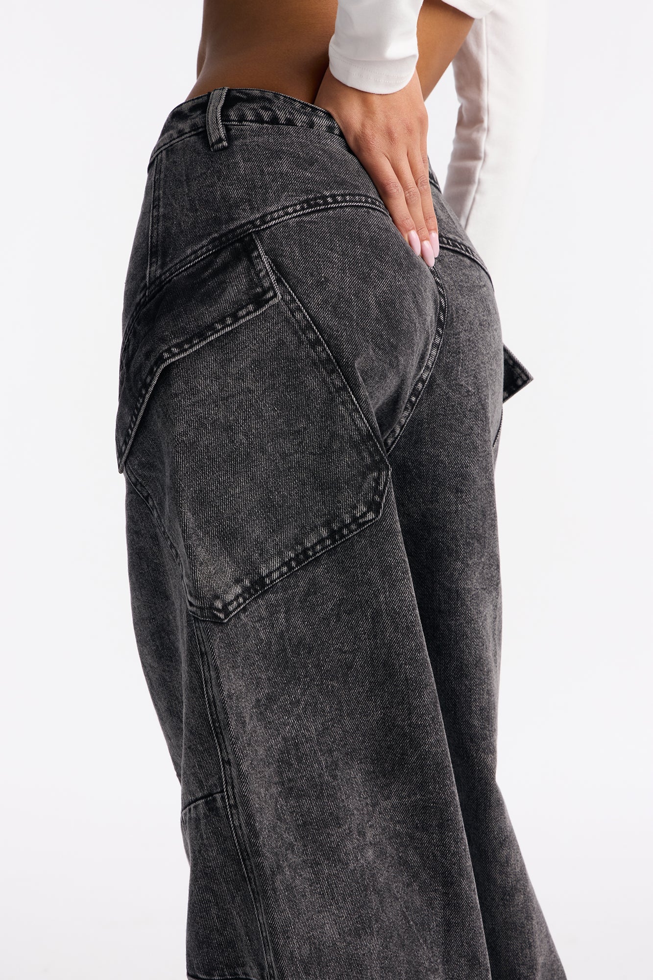 Widely Known Cargo Jeans - Grey