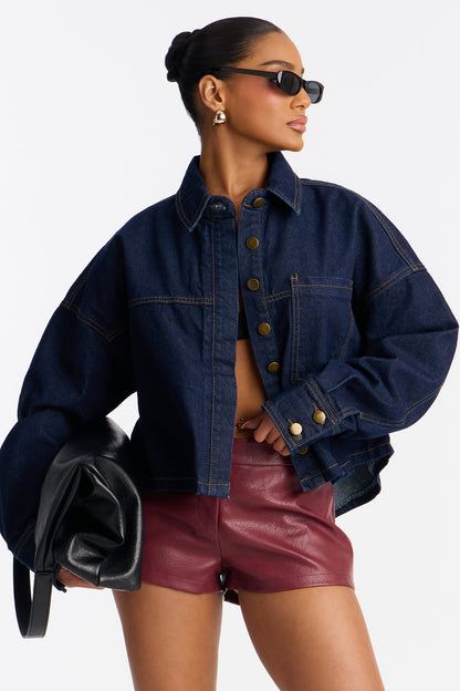 Willow Denim Shacket - Dark Denim