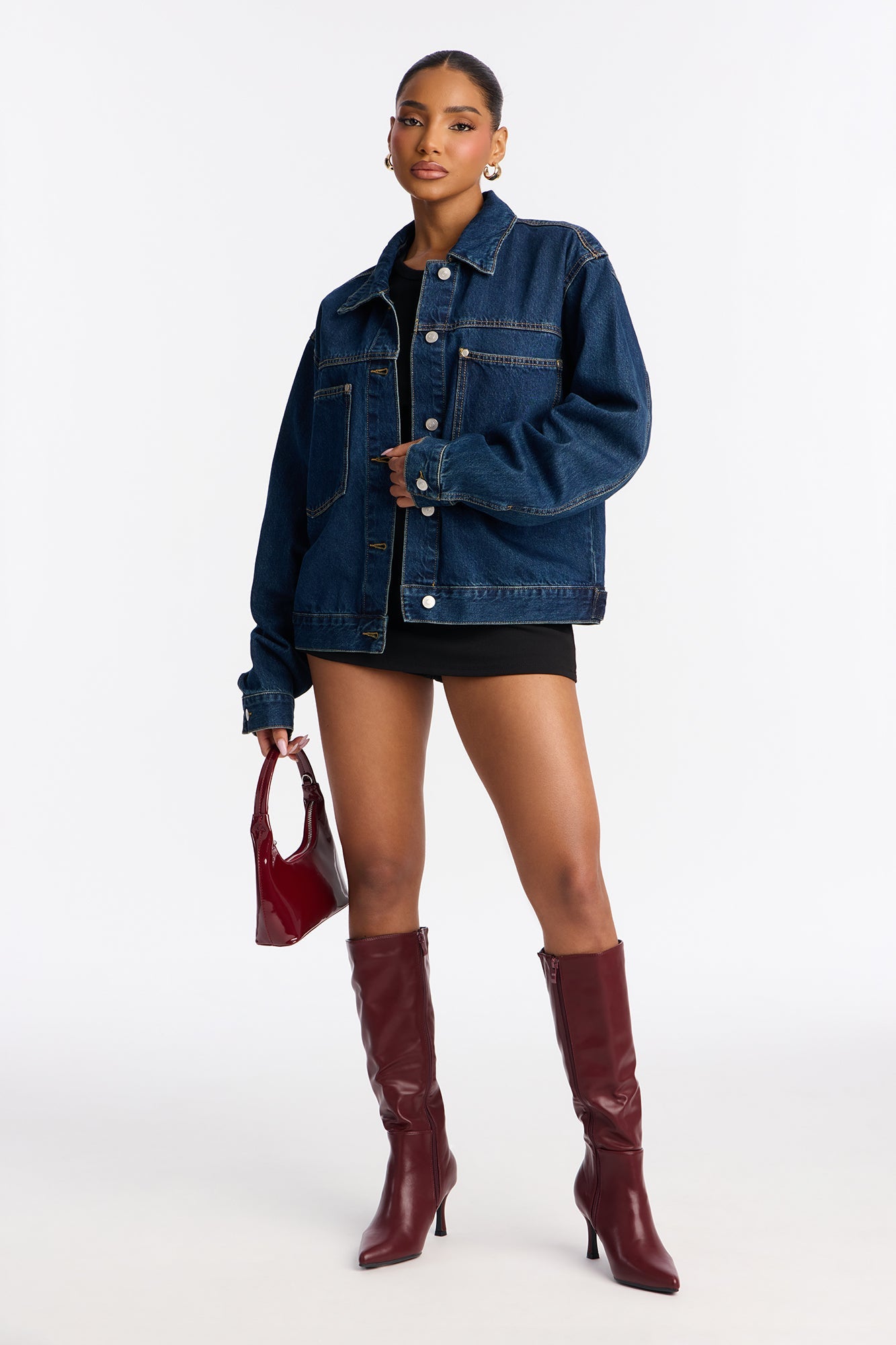 Moving Along Denim Shacket - Dark Wash