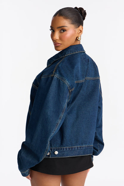 Moving Along Denim Shacket - Dark Wash