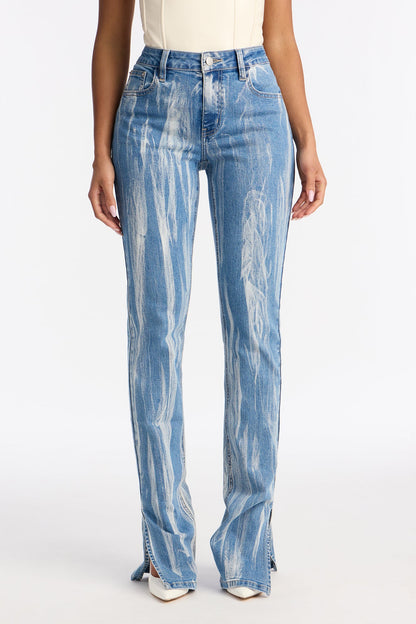 Faded Love Stacked Stretch Slim Jeans - Medium Blue Wash