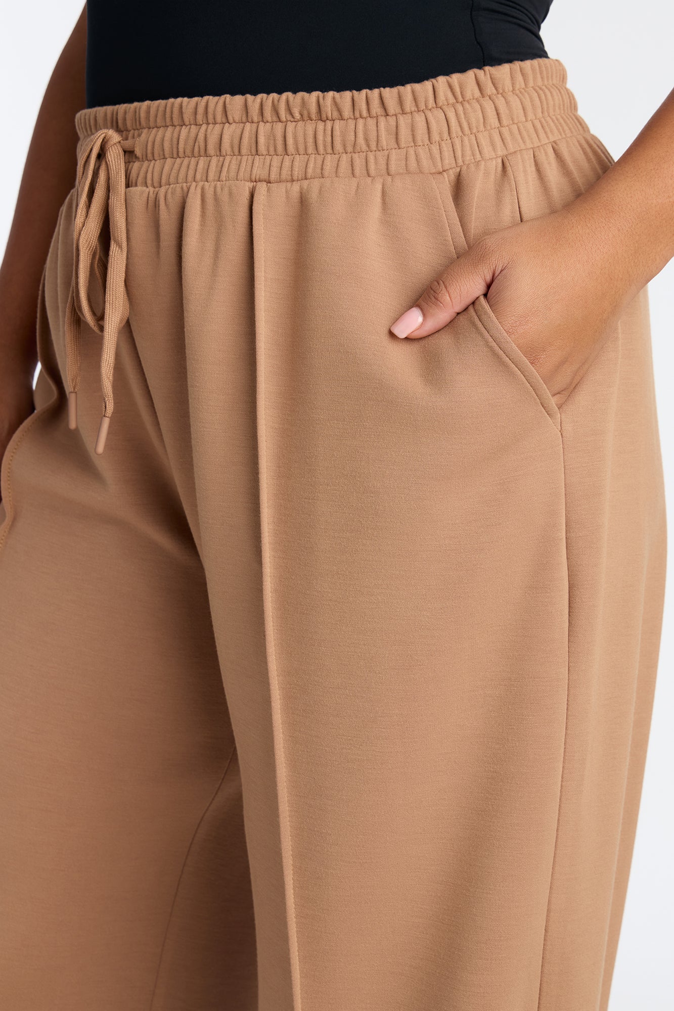 Soft Side Wide Leg Sweatpants - Mocha