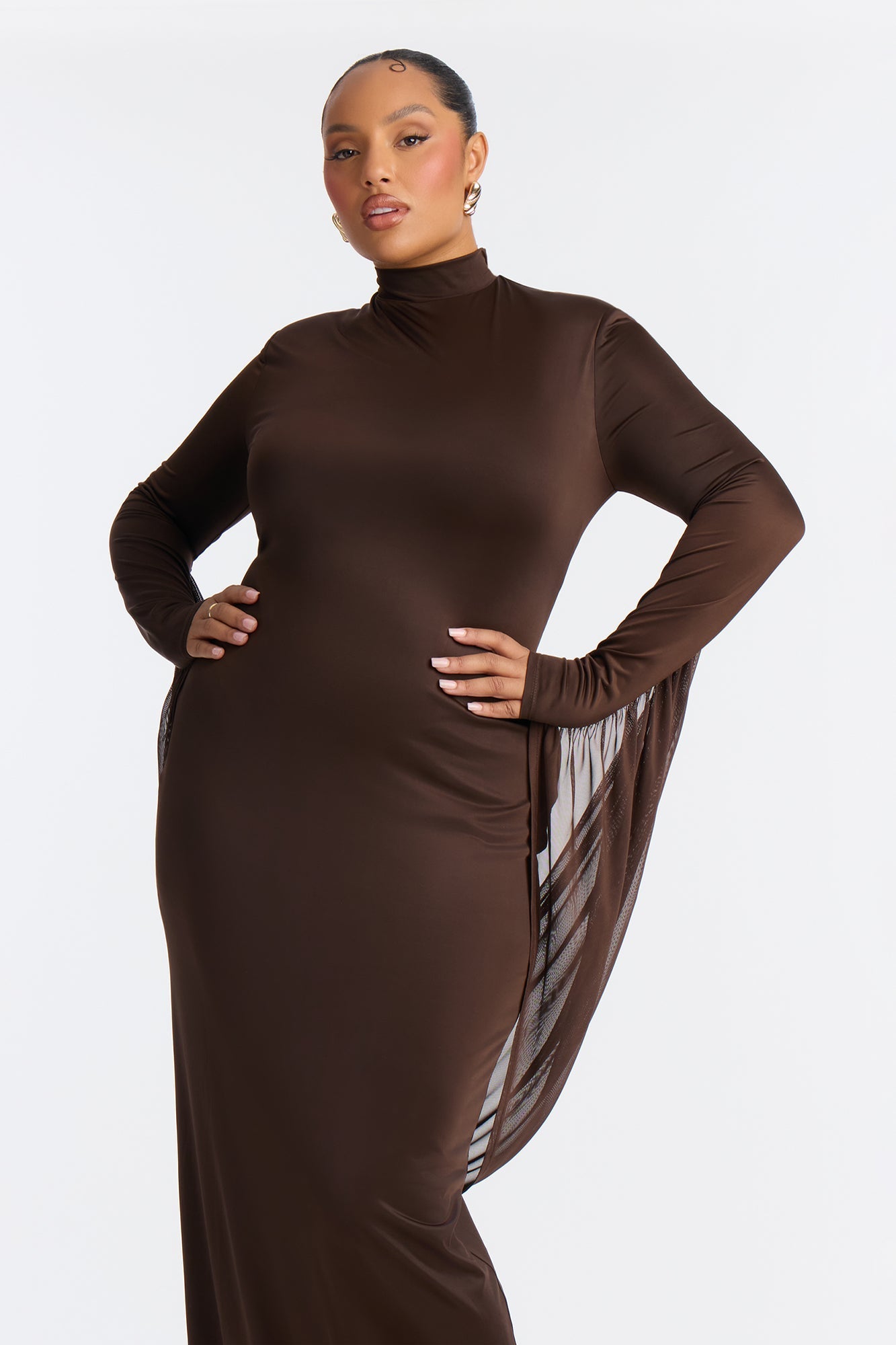 Flying High Draped Gown - Chocolate