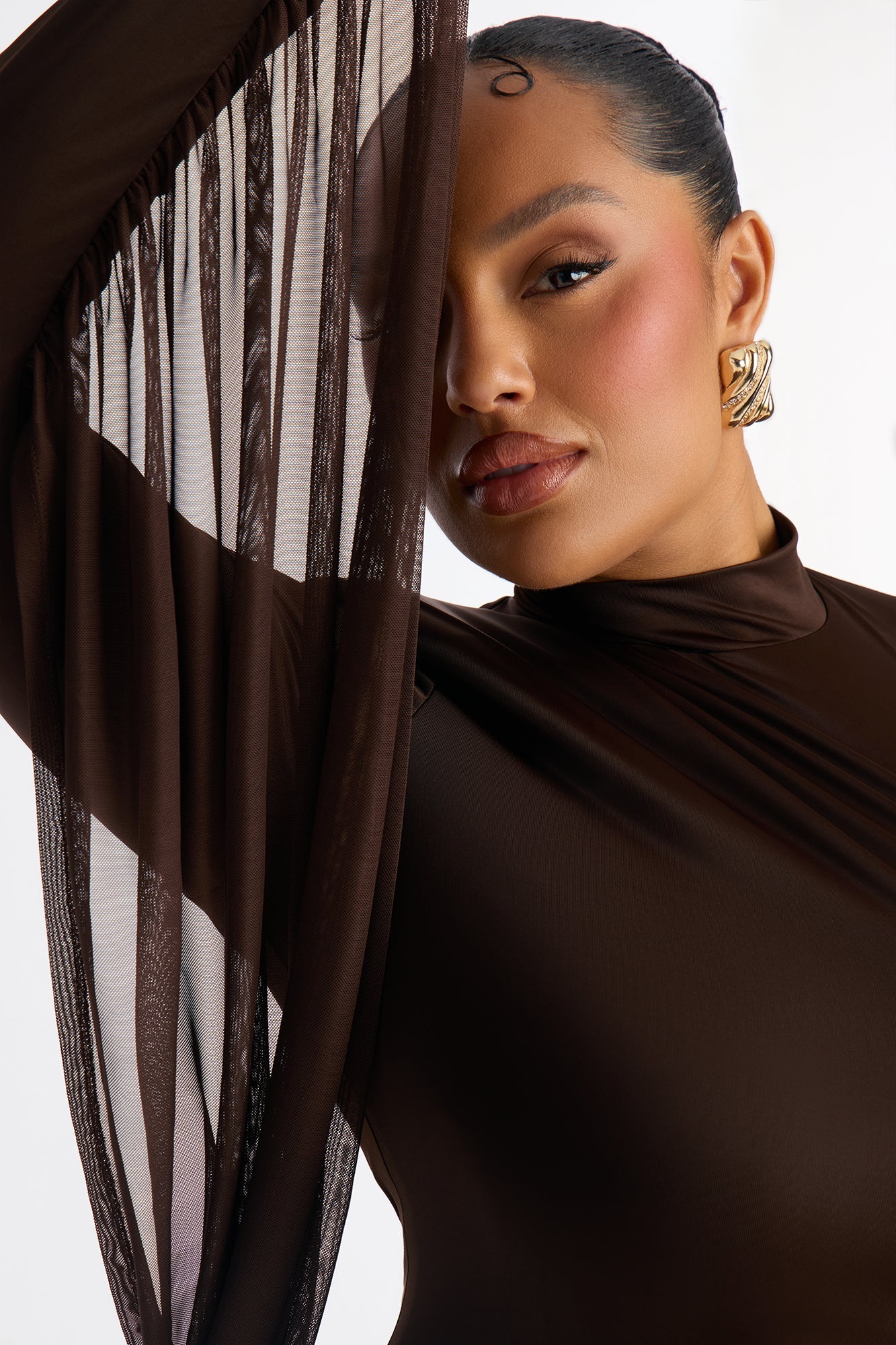 Flying High Draped Gown - Chocolate