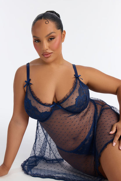 Leave You Breathless Babydoll - Navy