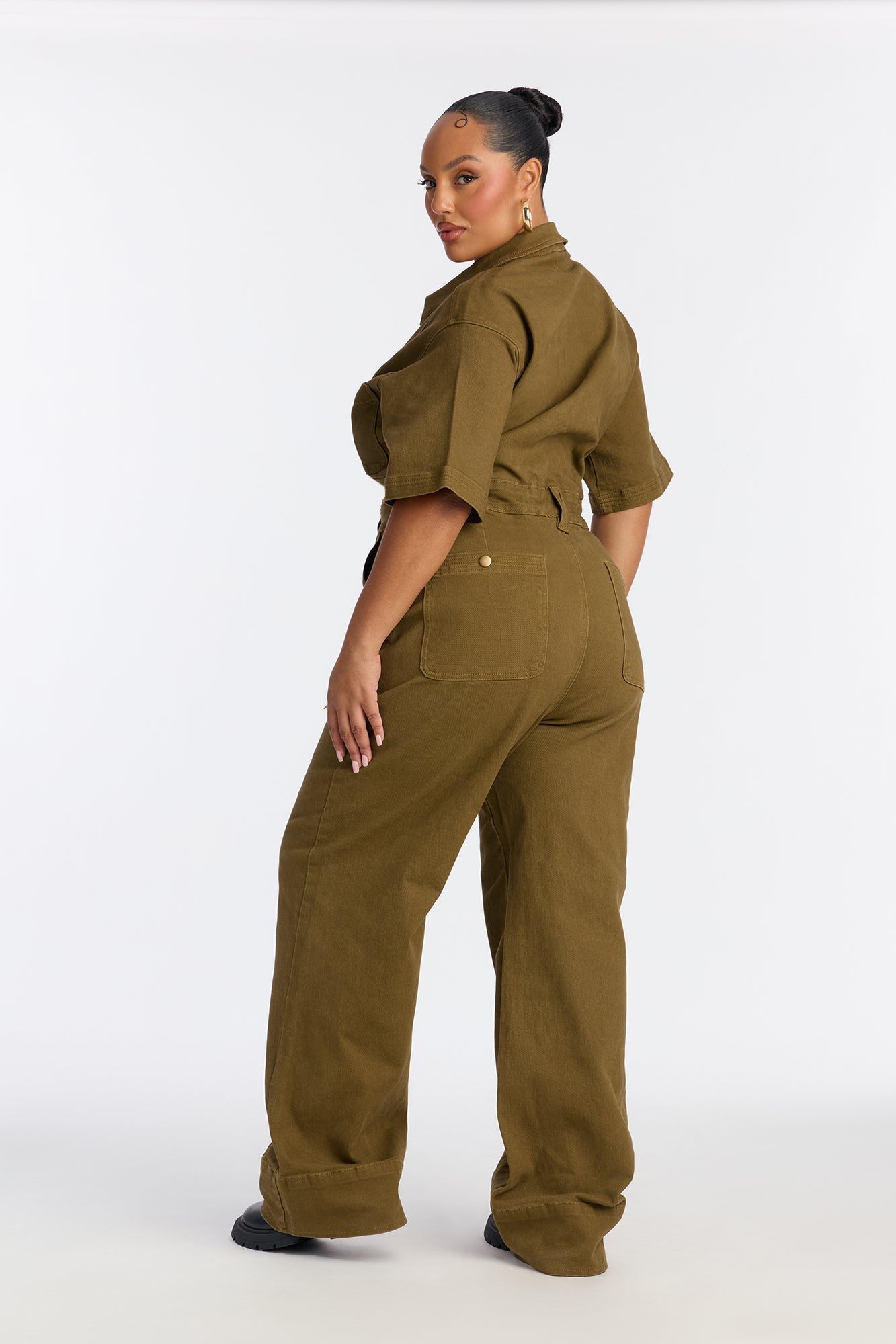 Marisol Twill Utility Jumpsuit - Olive