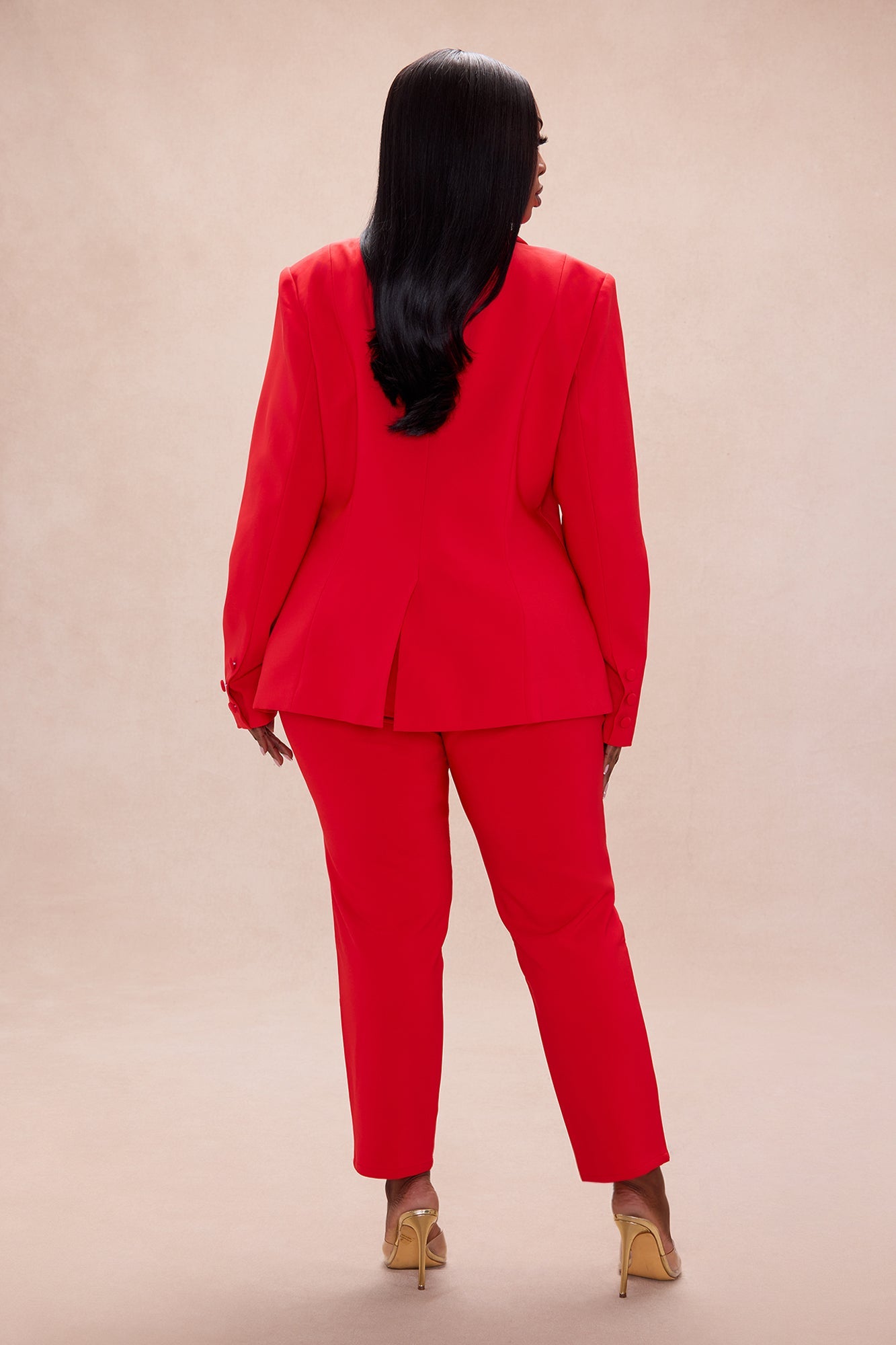 Wild Roses Blazer Pant Set - Red