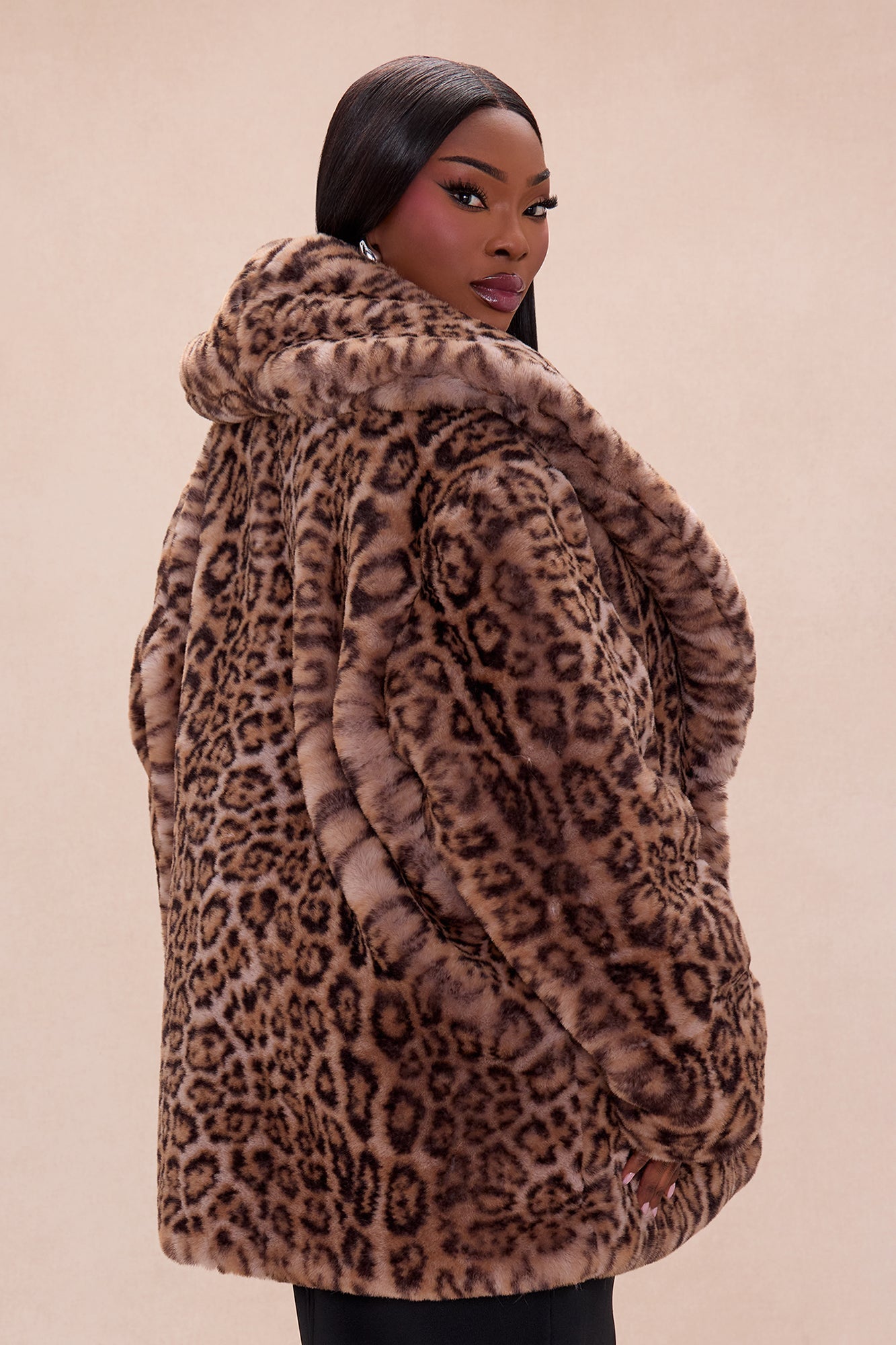 All I Want Is Diamonds Faux Fur Jacket - Leopard