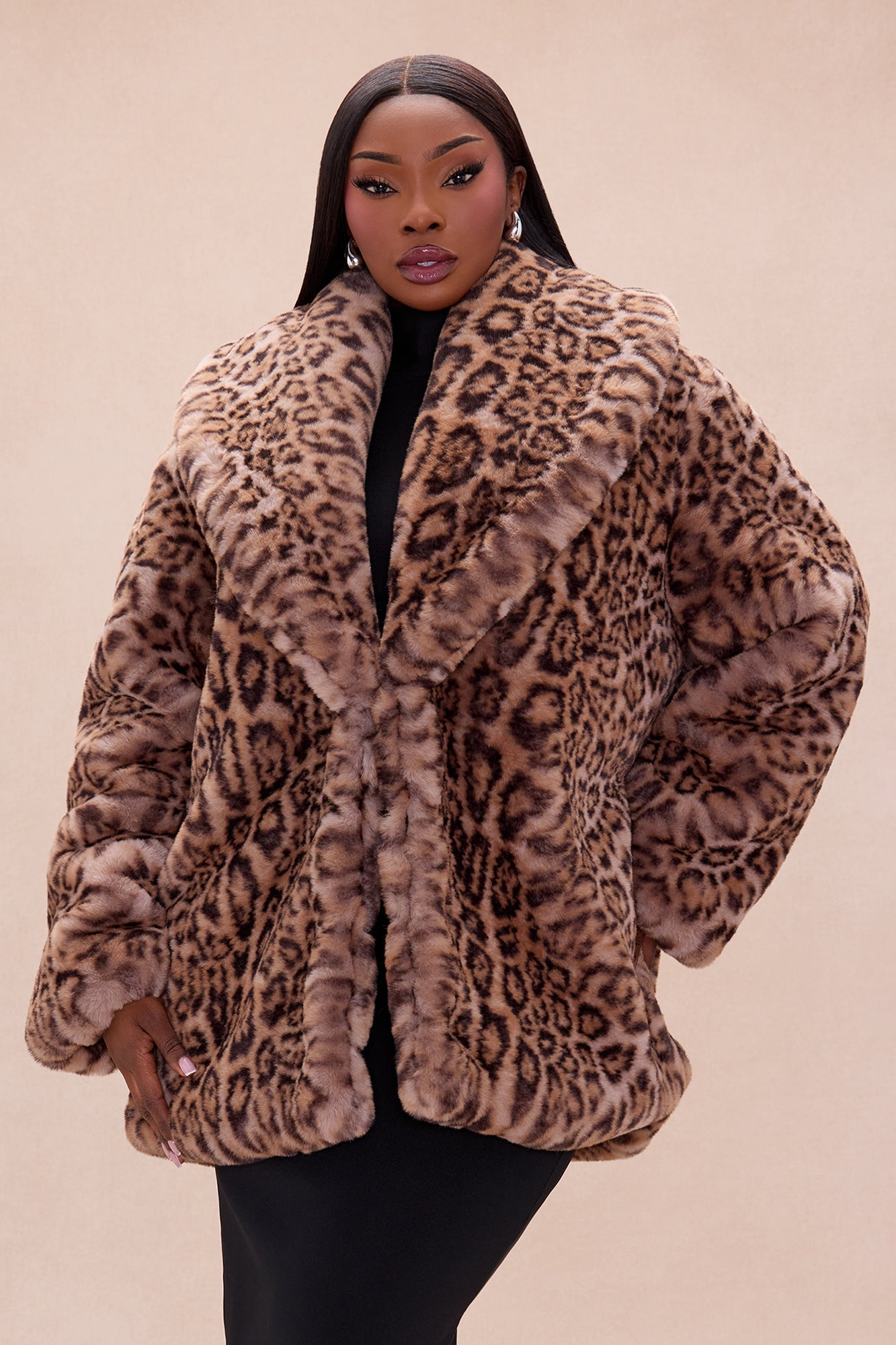 All I Want Is Diamonds Faux Fur Jacket - Leopard
