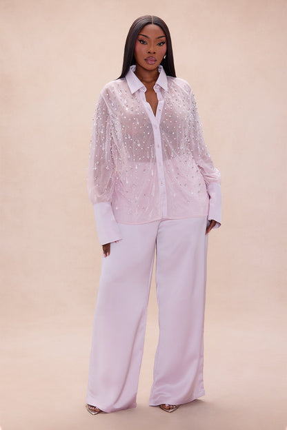 Athena Embellished Pant Set - Pink