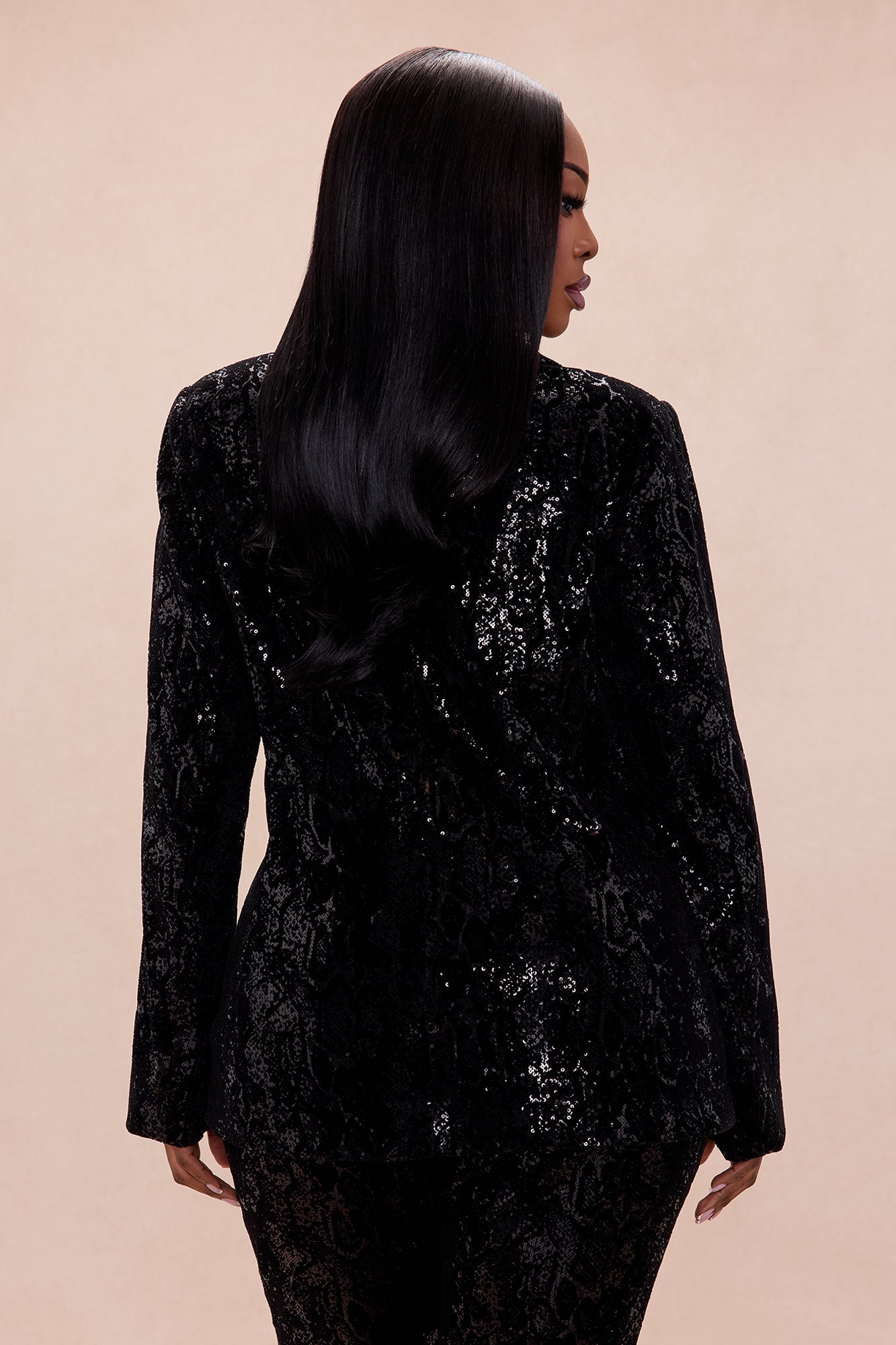 Reign Velvet Sequin Blazer - Black