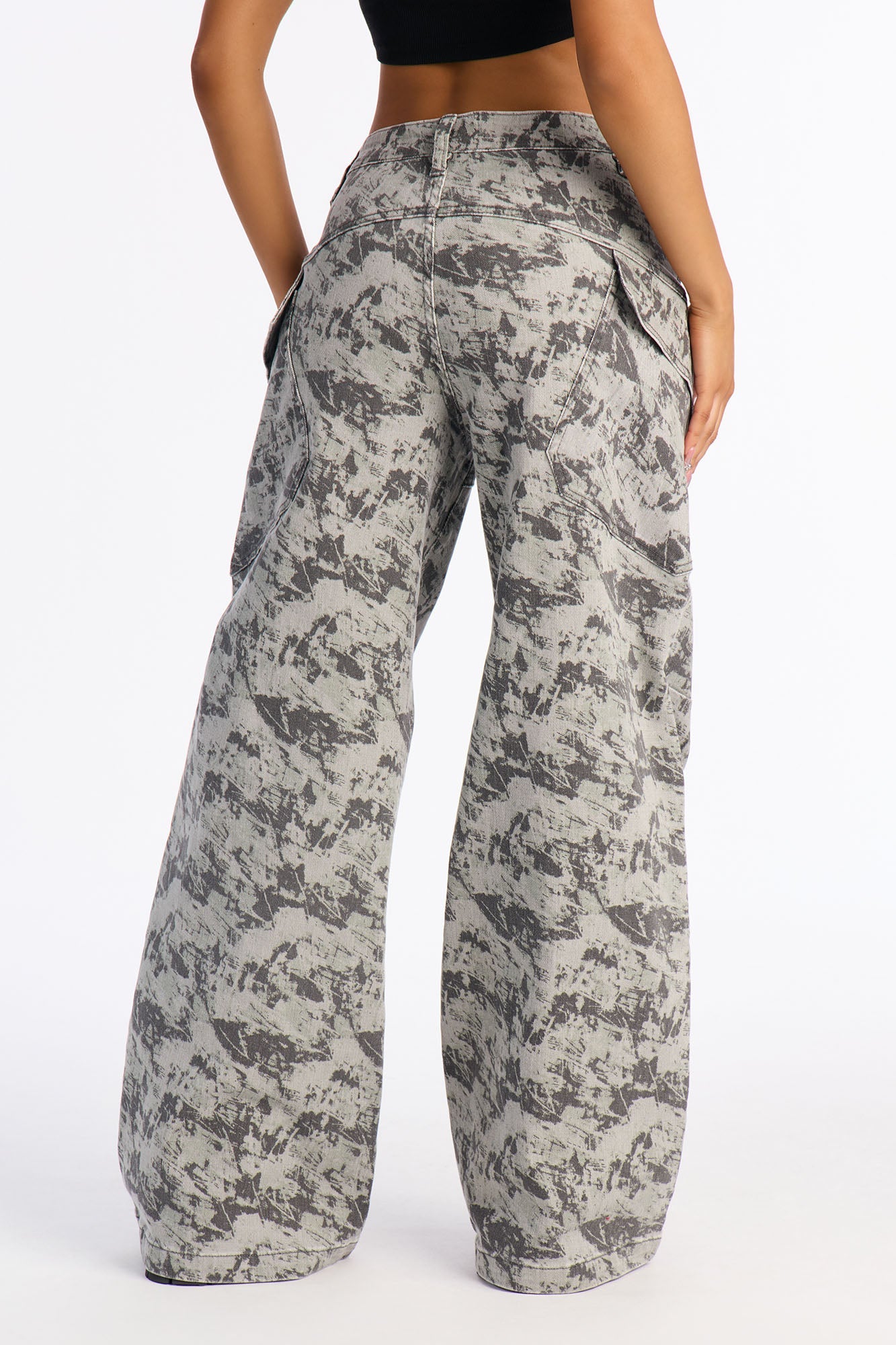 Undercover Cargo Wide Leg Jeans - Olive/combo