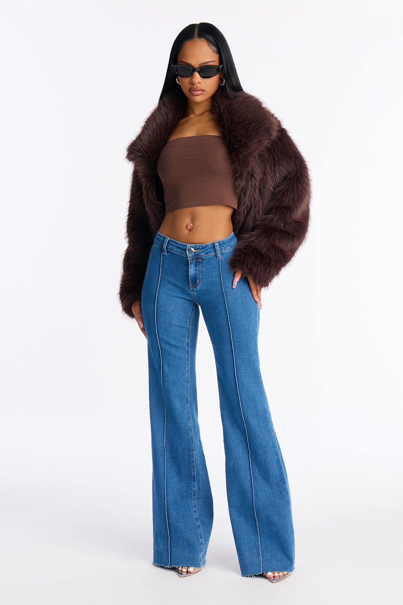 Always Low Key Flare Leg Jeans - Medium Blue Wash