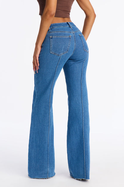 Always Low Key Flare Leg Jeans - Medium Blue Wash