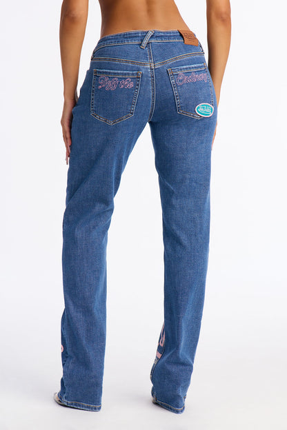 Von Dutch Defy The Ordinary Low Rise Bootcut Jean - Medium Wash