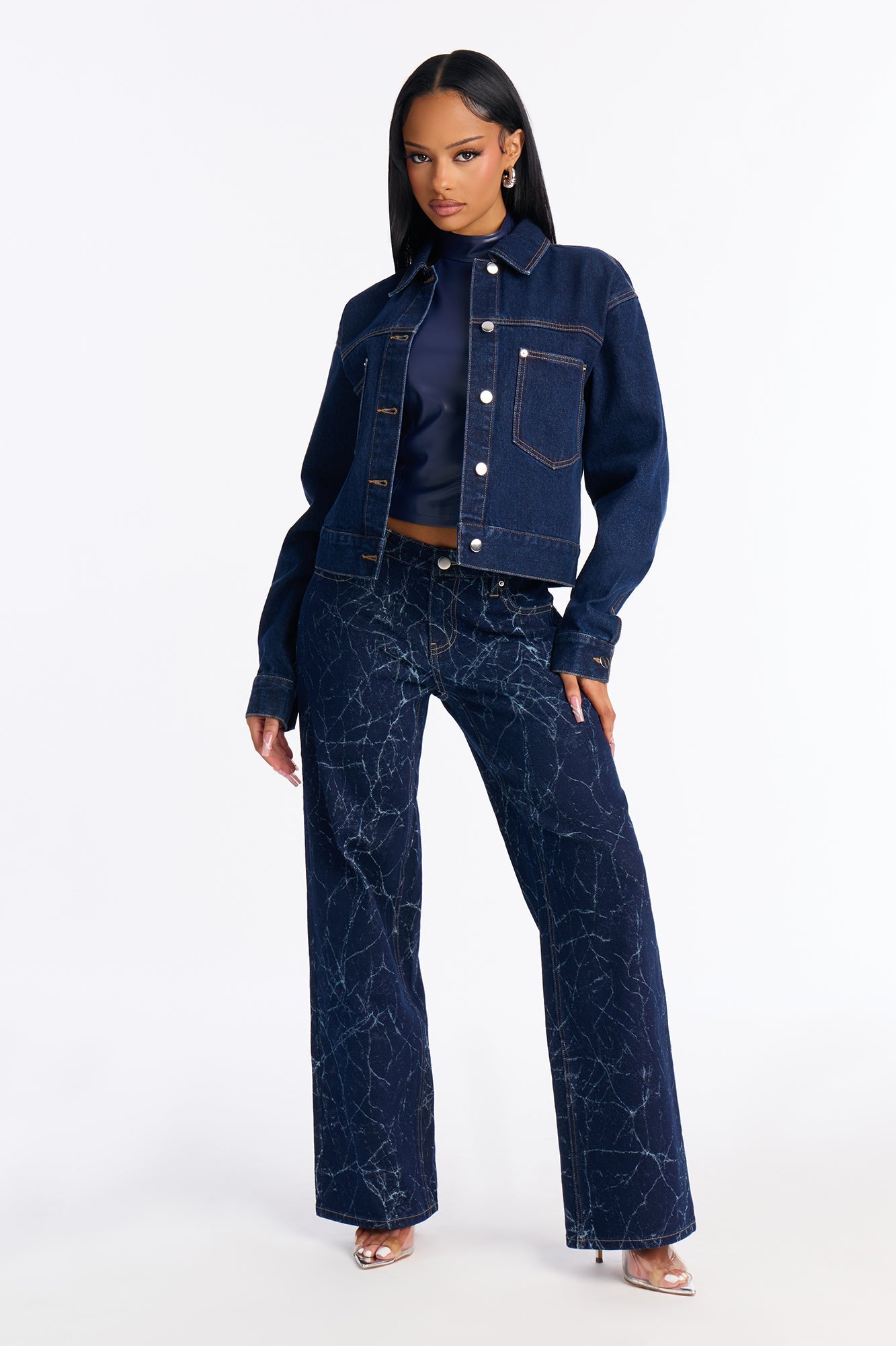 Knightly Denim Shacket - Dark Wash