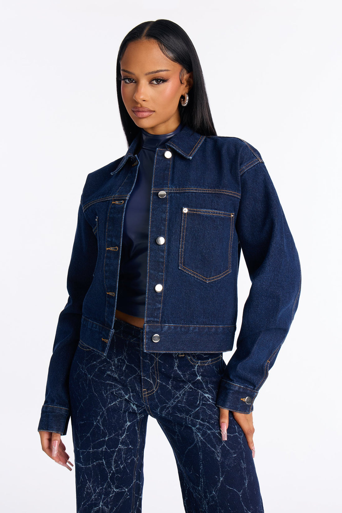 Knightly Denim Shacket - Dark Wash