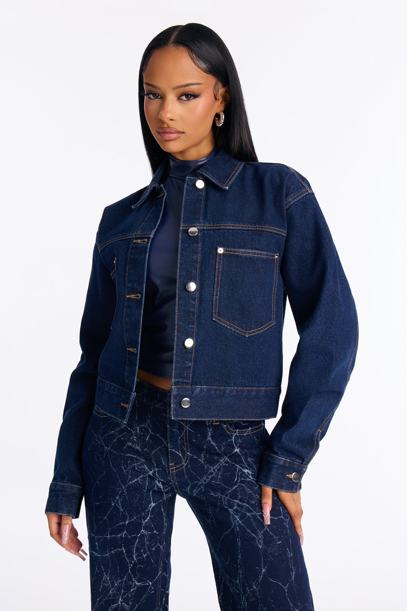 Knightly Denim Shacket - Dark Wash