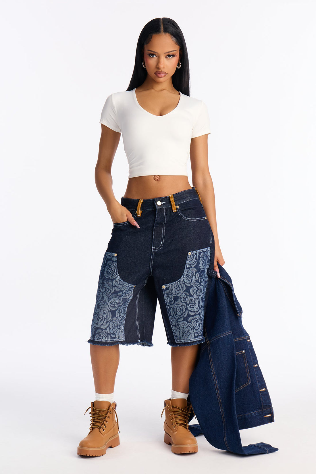 Essex Loose Utility Jorts - Dark Denim