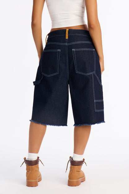 Essex Loose Utility Jorts - Dark Denim
