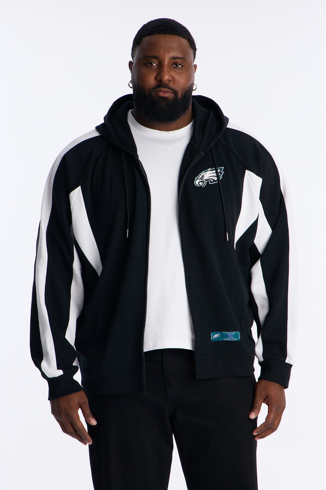 Eagles Monster Oversized Zip Up Hoodie - Black