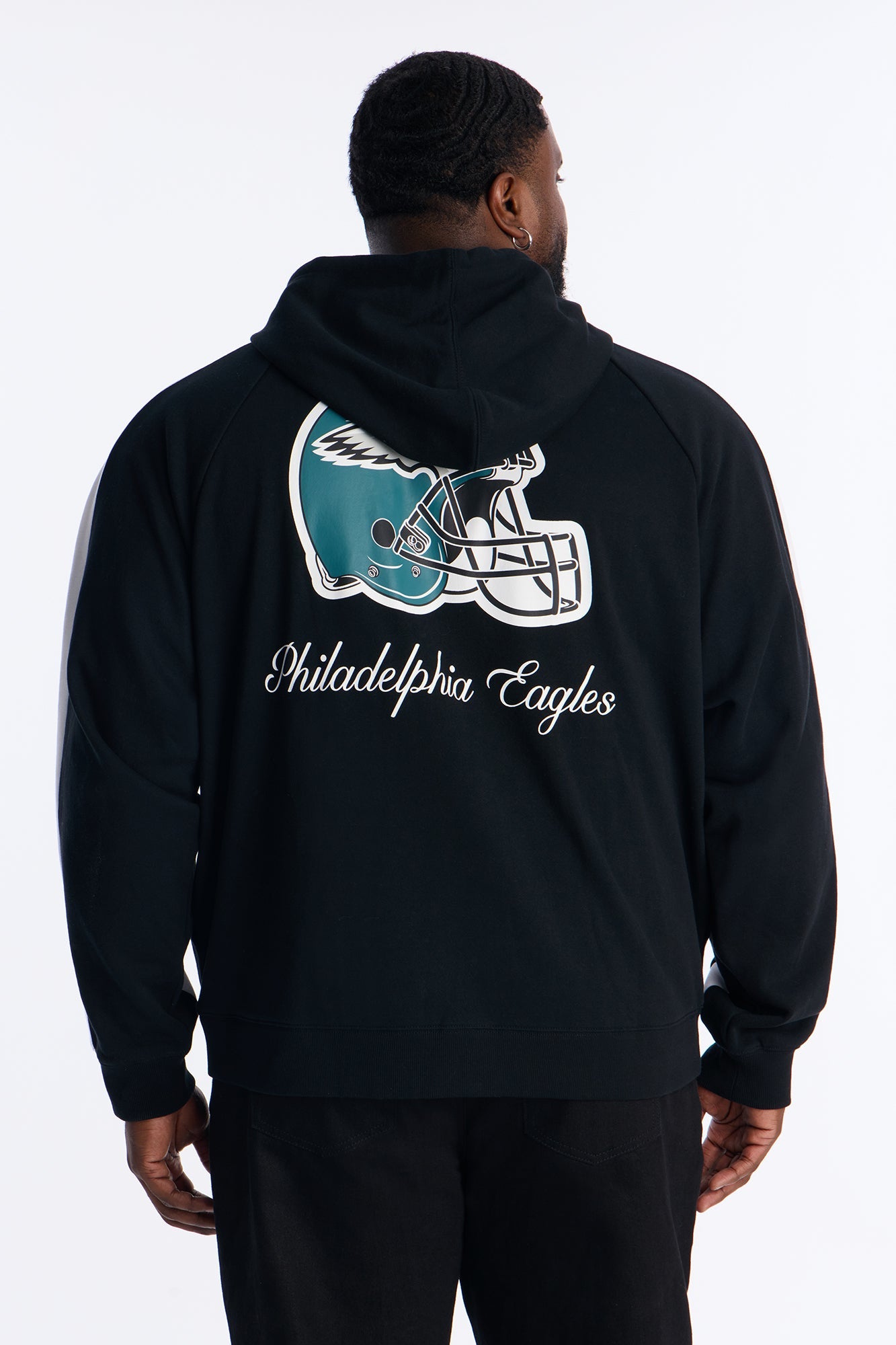 Eagles Monster Oversized Zip Up Hoodie - Black