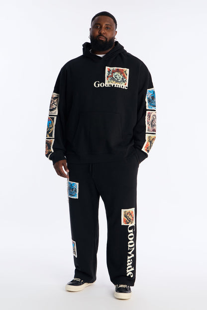 God Made Patch Straight Sweatpants - Black