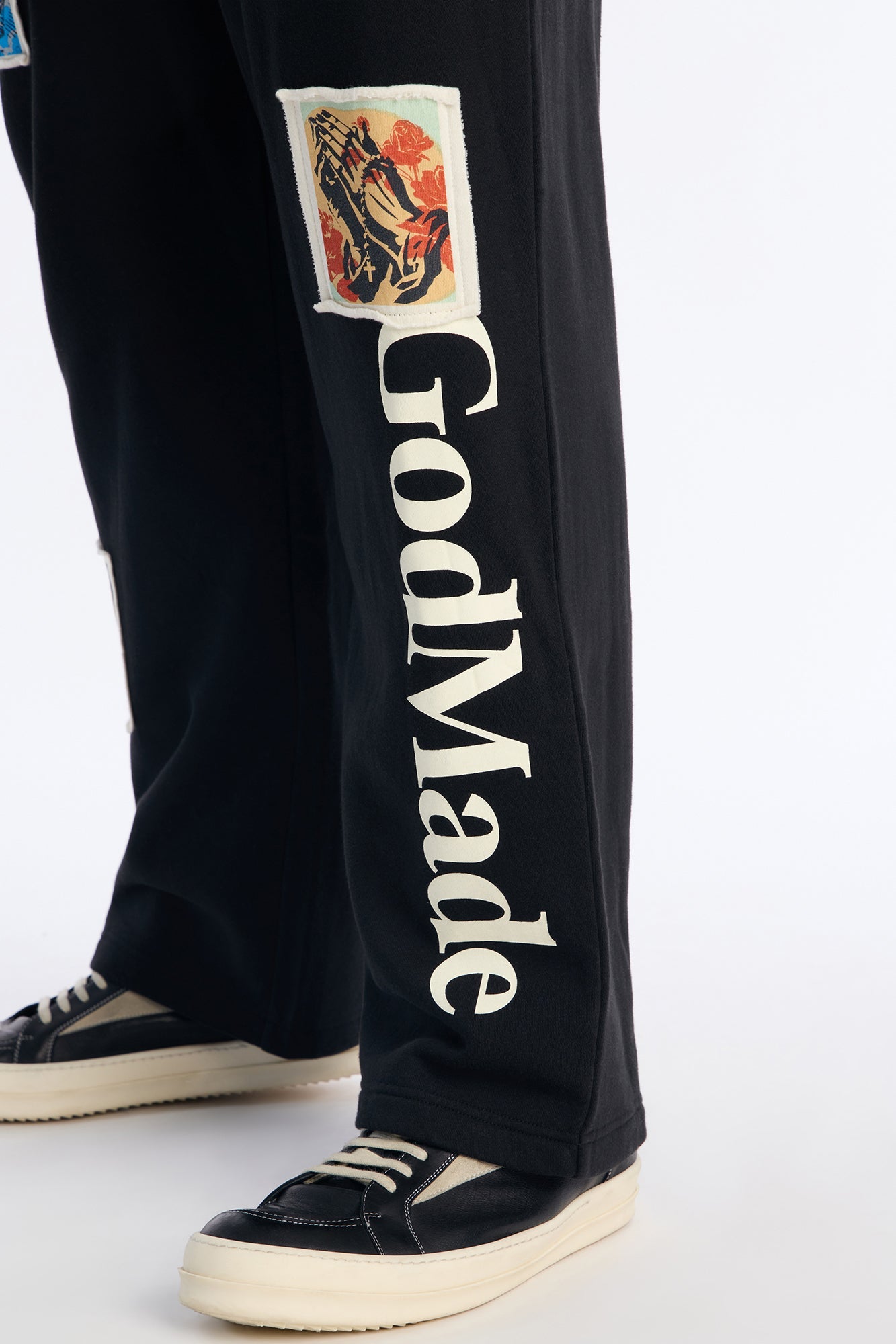 God Made Patch Straight Sweatpants - Black