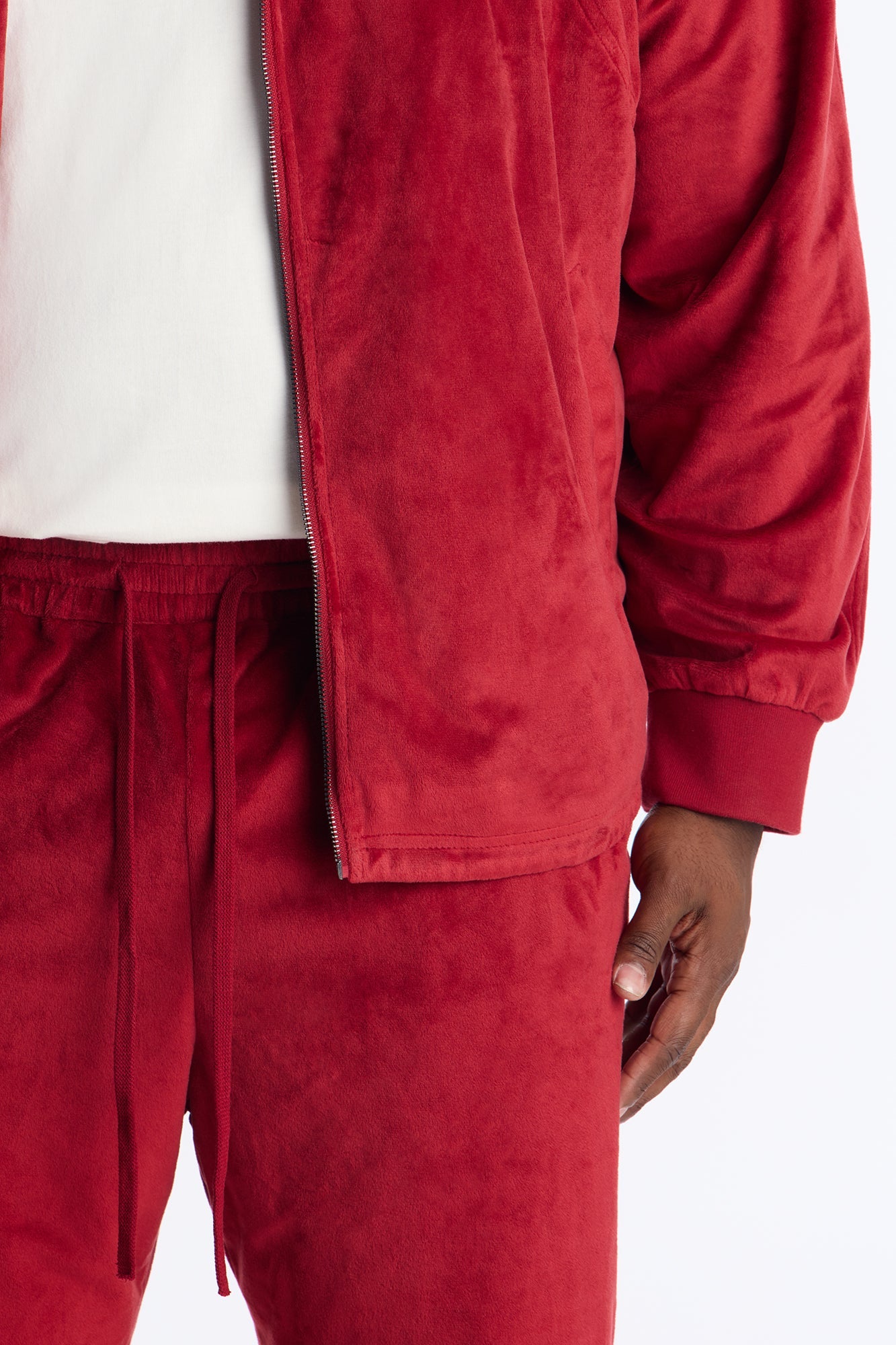 Straight Velour Pant - Burgundy