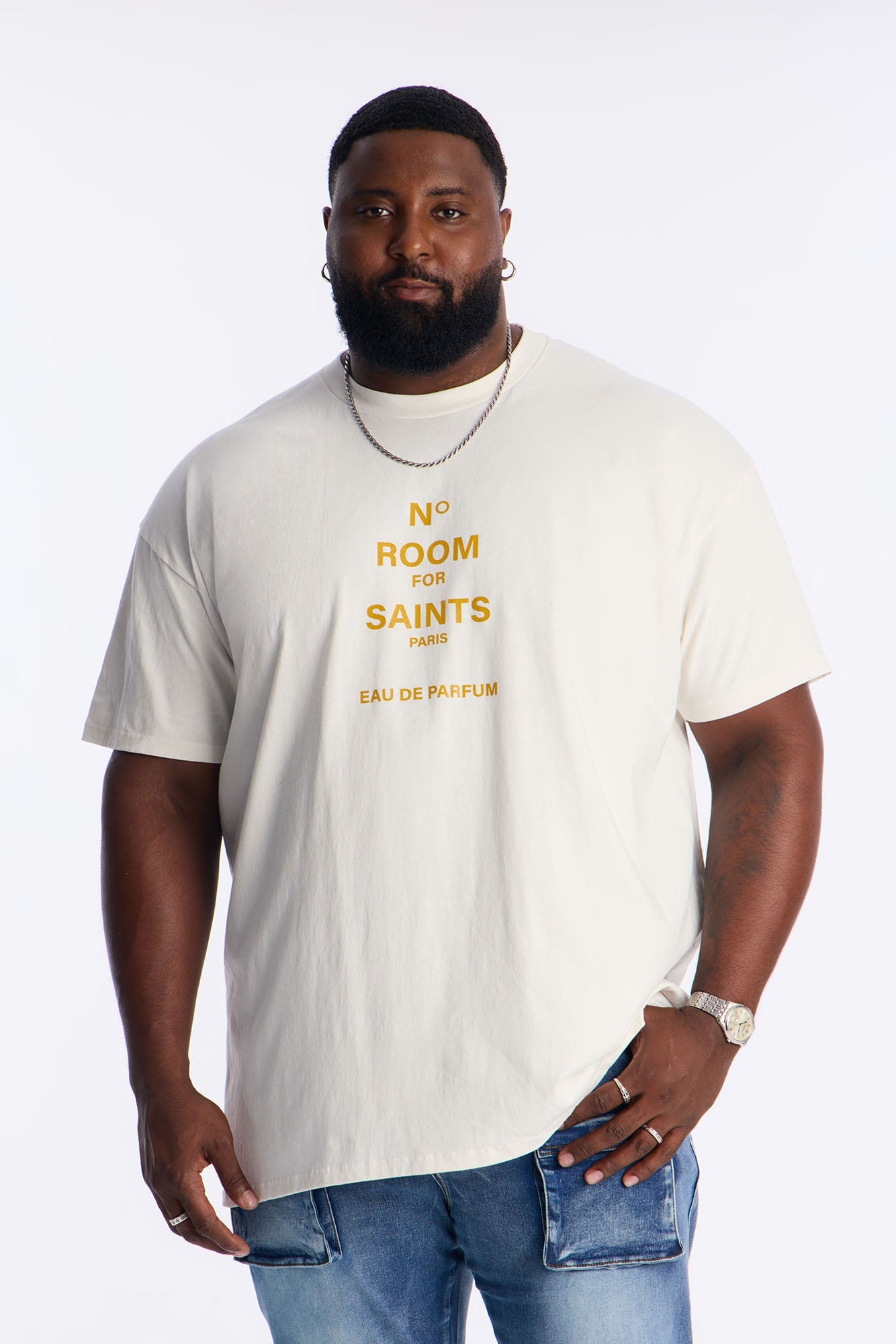 No Room For Saints Short Sleeve Tee - Off White