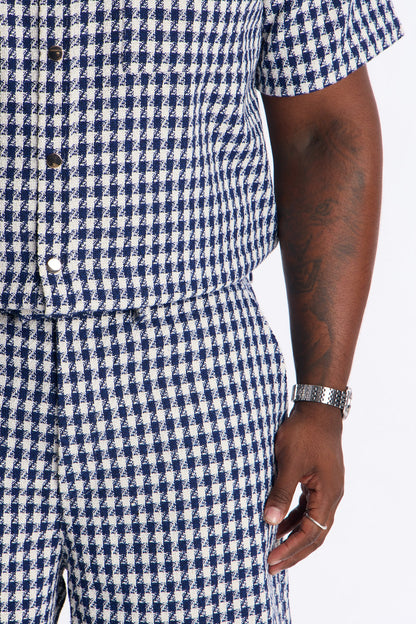 Relaxed Ludlow Checkered Short - Blue