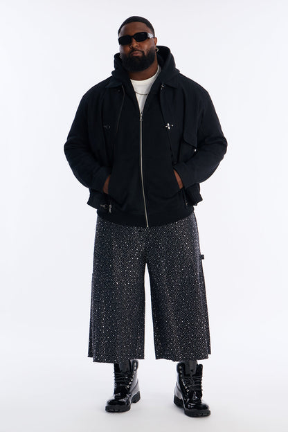 Extreme Baggy Flashing Lights Short - Black