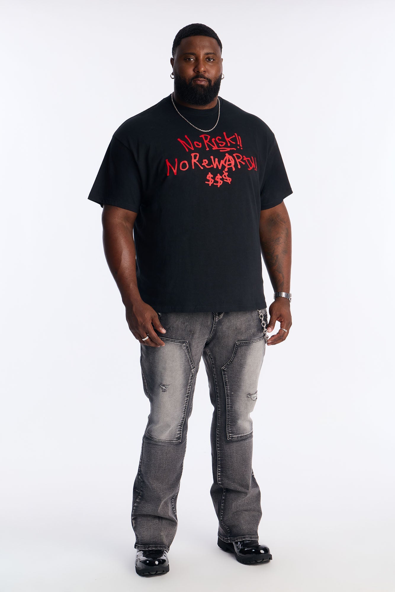 No Risk No Reward $$$ Short Sleeve Tee - Black