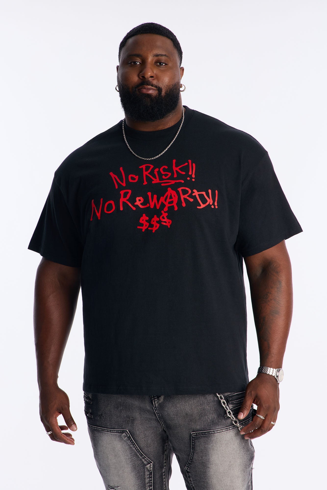 No Risk No Reward $$$ Short Sleeve Tee - Black