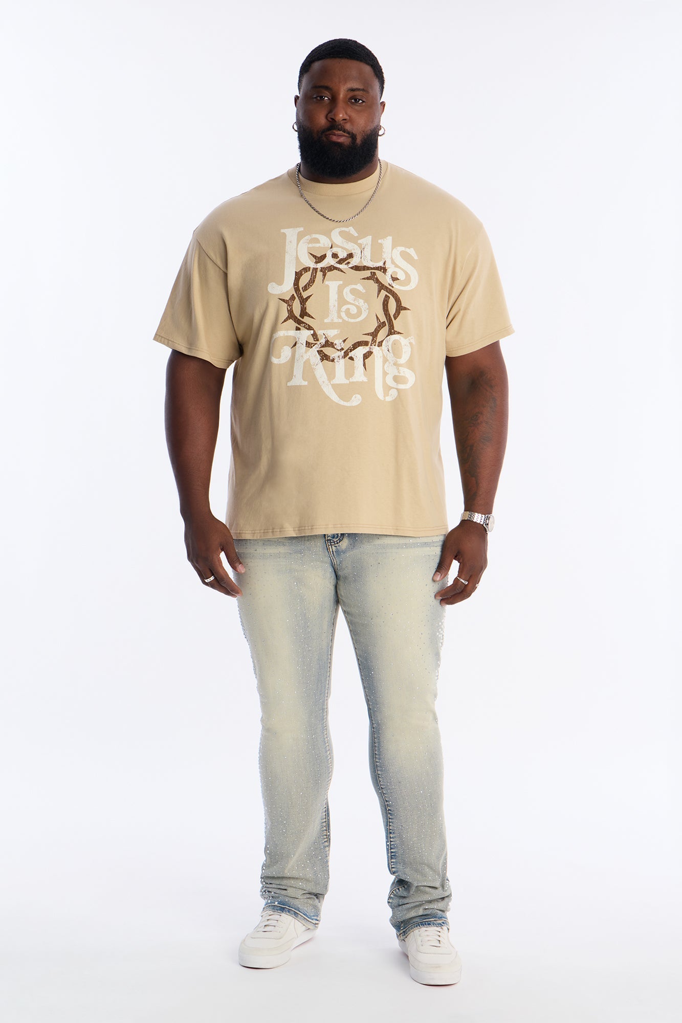 Crown of Thorns Graphic Short Sleeve Tee - Sand